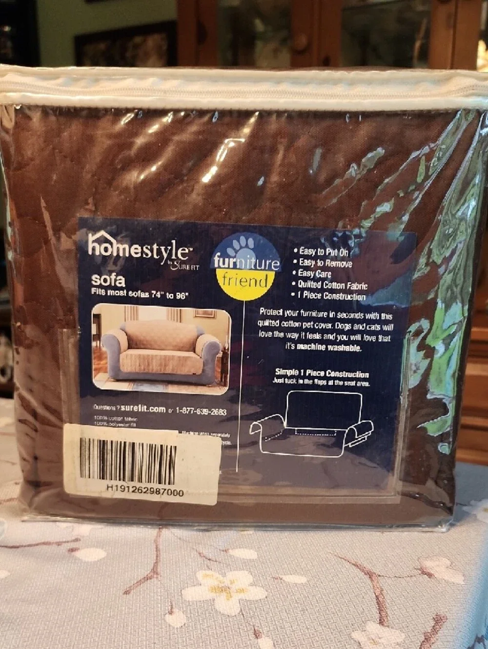 Furniture Friend Machine Washable Sofa Pet Cover - Brown